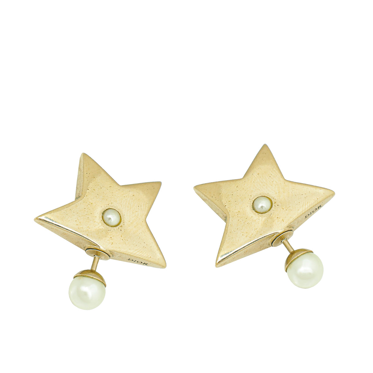 Christian Dior White Star Pearl Earrings