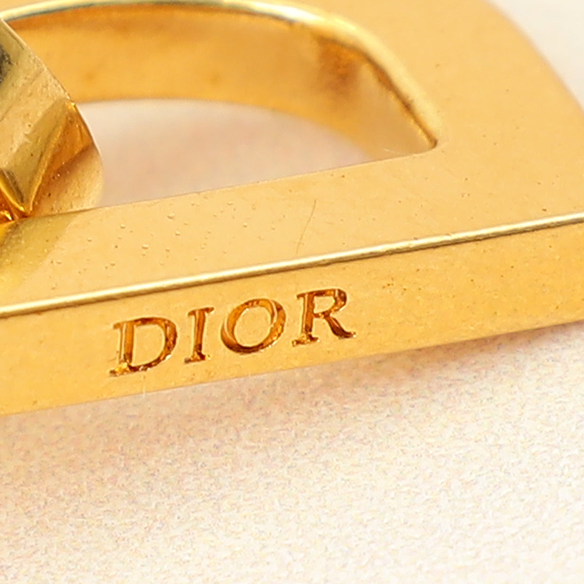 Christian Dior Gold Finish CD Drop Stud Earrings-Christian Dior-THE CLOSET