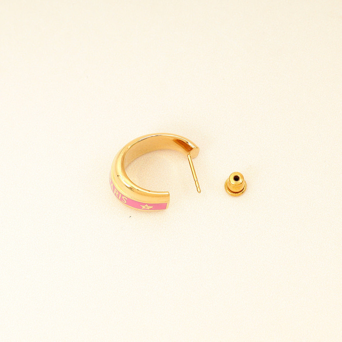 Christian Dior Gold Code Hoop Earrings-Christian Dior-THE CLOSET