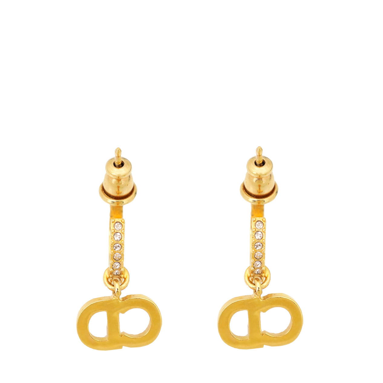 Christian Dior Gold Finish Clair De Lune Earrings-Christian Dior-THE CLOSET