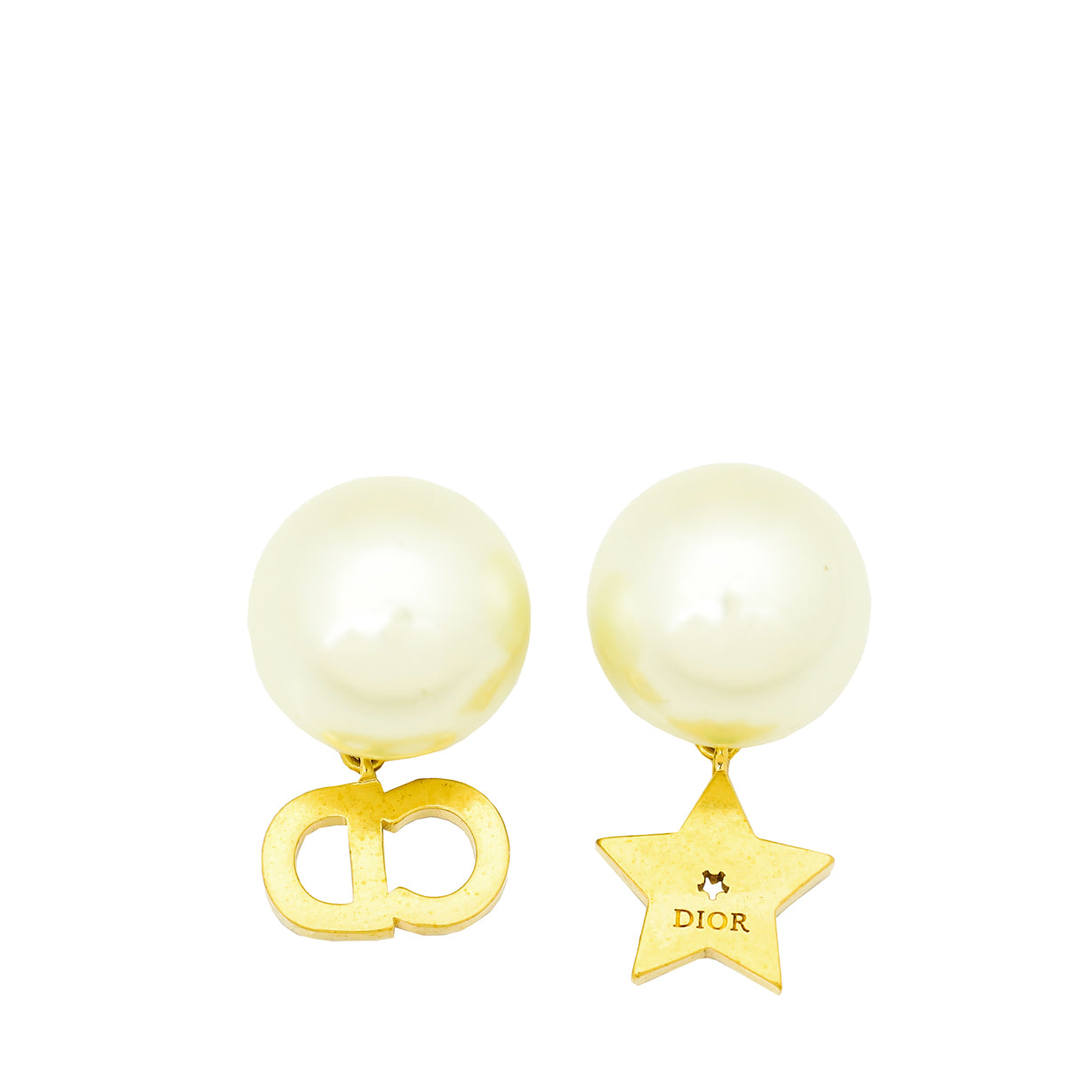 Christian Dior Gold Finish Tribales Drop Earrings-Christian Dior-THE CLOSET