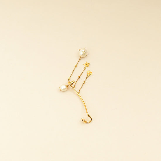 Christian Dior Gold Finish Single Pearl Perles De Desir Ear Cuff-Christian Dior-THE CLOSET