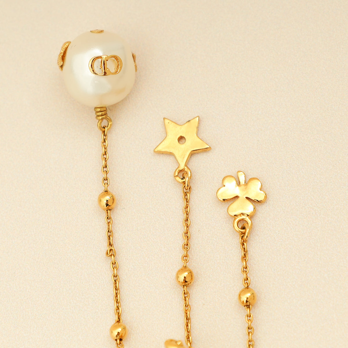 Christian Dior Gold Finish Single Pearl Perles De Desir Ear Cuff-Christian Dior-THE CLOSET