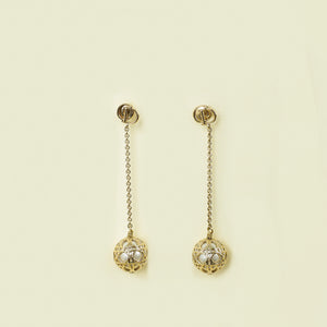 Christian Dior White Secret Cannage Mise En Dior Tribales Dangle Earrings