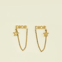 Christian Dior Gold Tone Dio(R)Evolution Star Looping Chain Drop Earrings