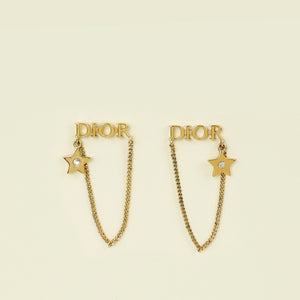 Christian Dior Gold Tone Dio(R)Evolution Star Looping Chain Drop Earrings