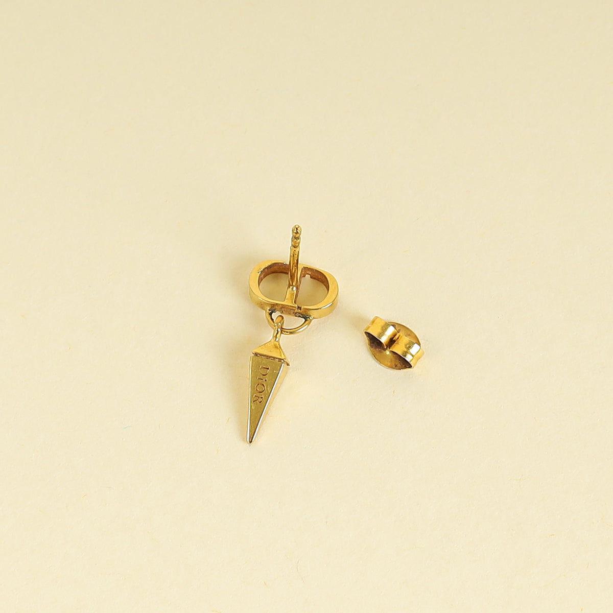 Christian Dior Gold Finish Petit CD Earrings