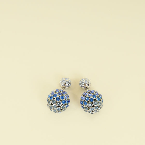 Christian Dior Blue Crystal Studded Tribales Earrings – THE CLOSET