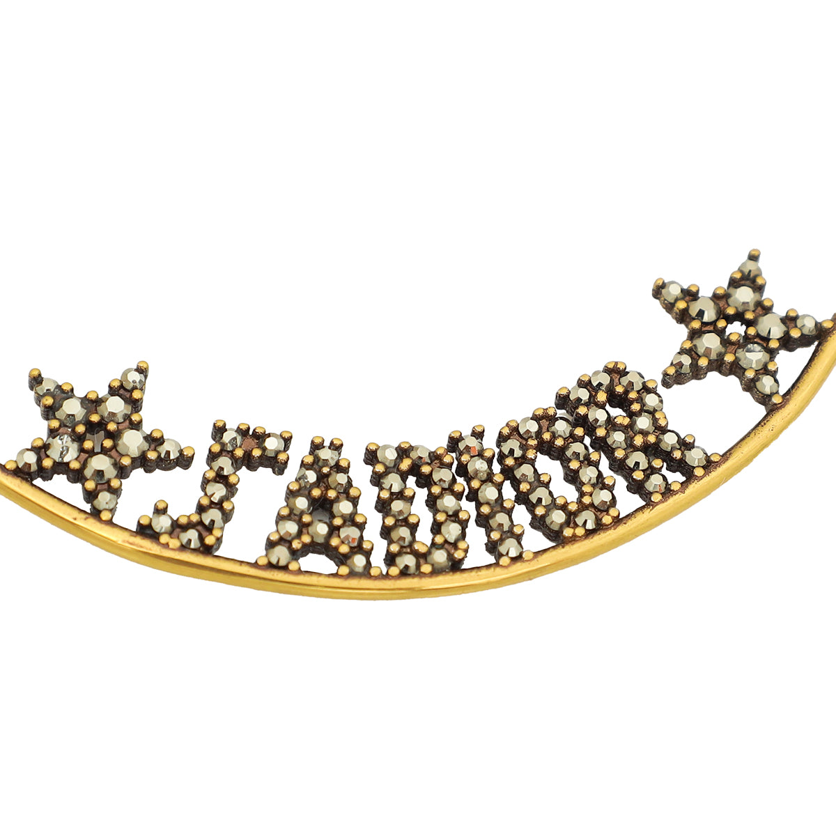 Christian Dior Aged Brass Metal J'Adior Hoop Earrings