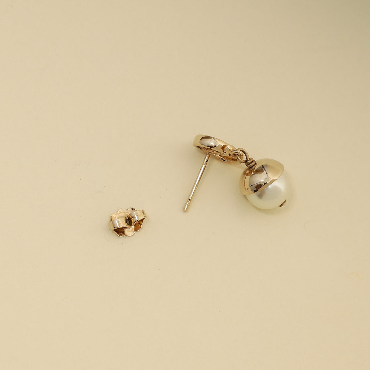 Christian Dior Pearl CD Drop Earrings-Christian Dior-THE CLOSET
