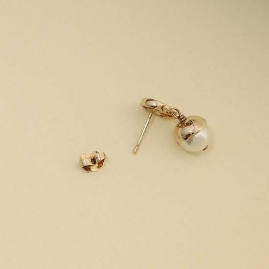 Christian Dior Pearl CD Drop Earrings-Christian Dior-THE CLOSET