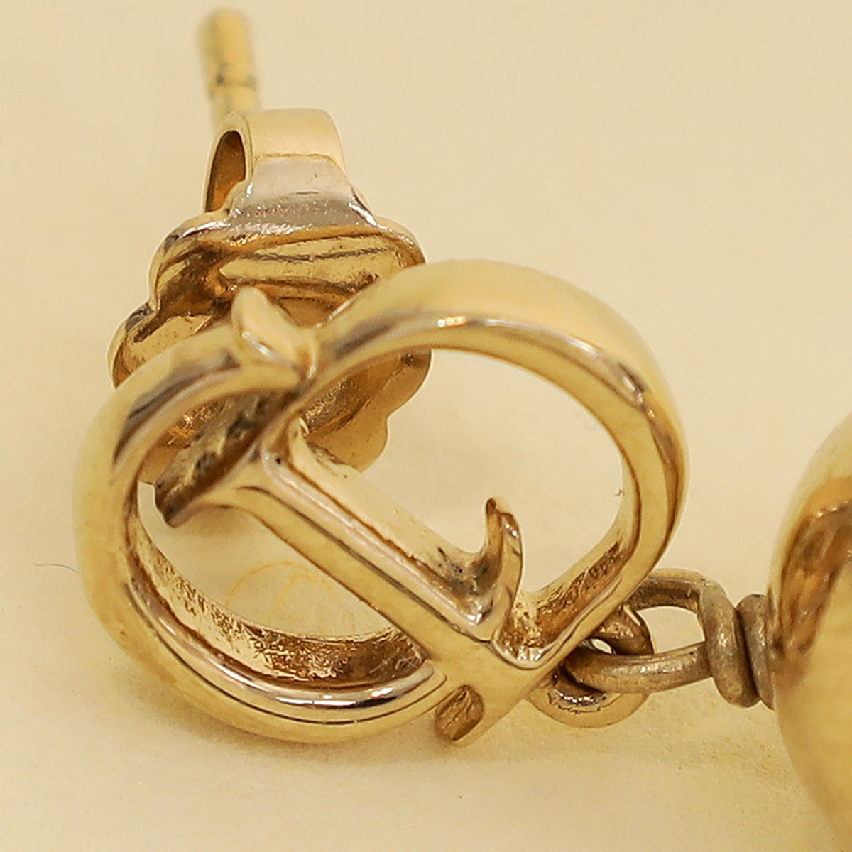 Christian Dior Pearl CD Drop Earrings-Christian Dior-THE CLOSET