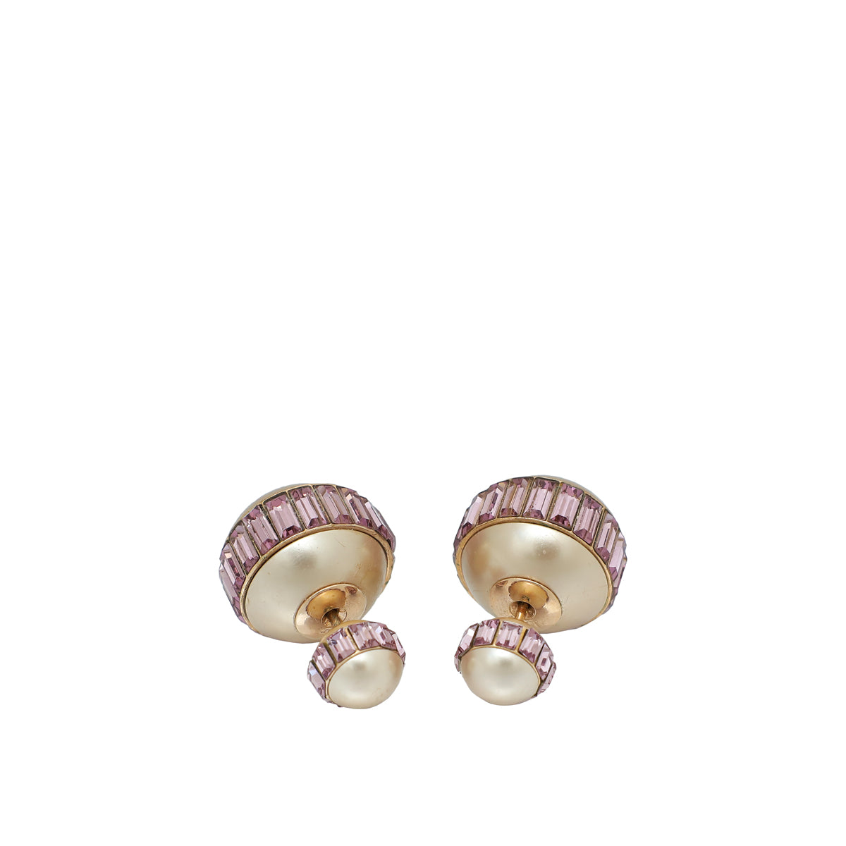 Christian Dior Bicolor Mise En Dior Pearl w/ Crystal Earrings-Christian Dior-THE CLOSET