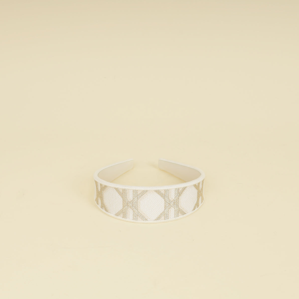 Christian Dior Bicolor Cannage Embroidery Headband-Christian Dior-THE CLOSET