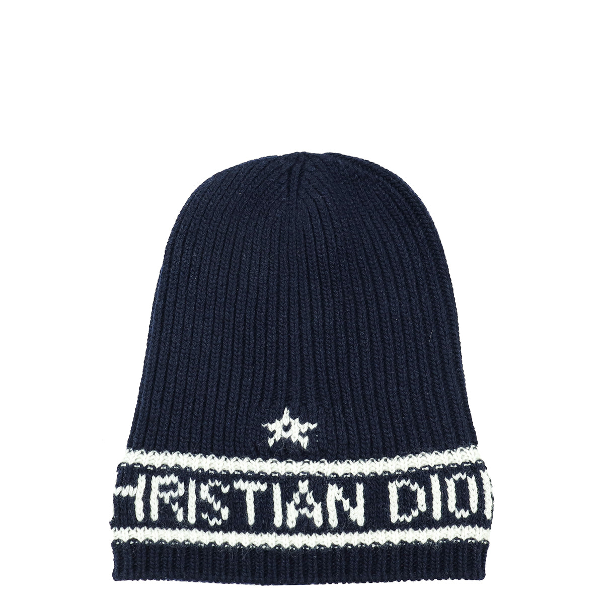 Christian Dior Bicolor Wool Cashmere Star Beanie