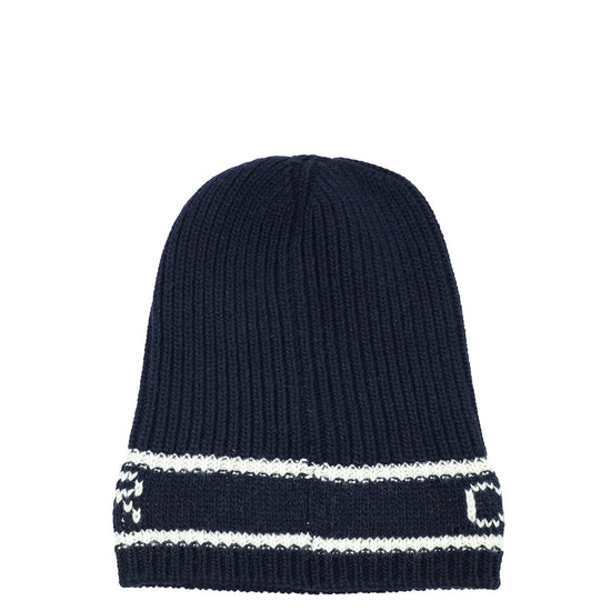 Christian Dior Bicolor Wool Cashmere Star Beanie