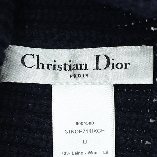 Christian Dior Bicolor Wool Cashmere Star Beanie