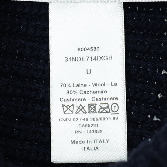 Christian Dior Bicolor Wool Cashmere Star Beanie