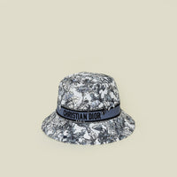 Christian Dior Bicolor Floral Embroidered Bucket Hat 58