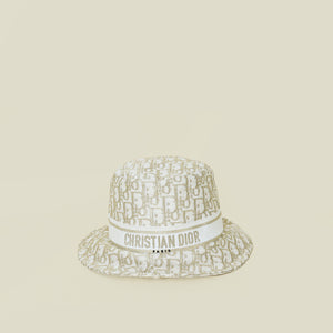Christian Dior Bicolor Oblique Embroidered Bucket Hat 57