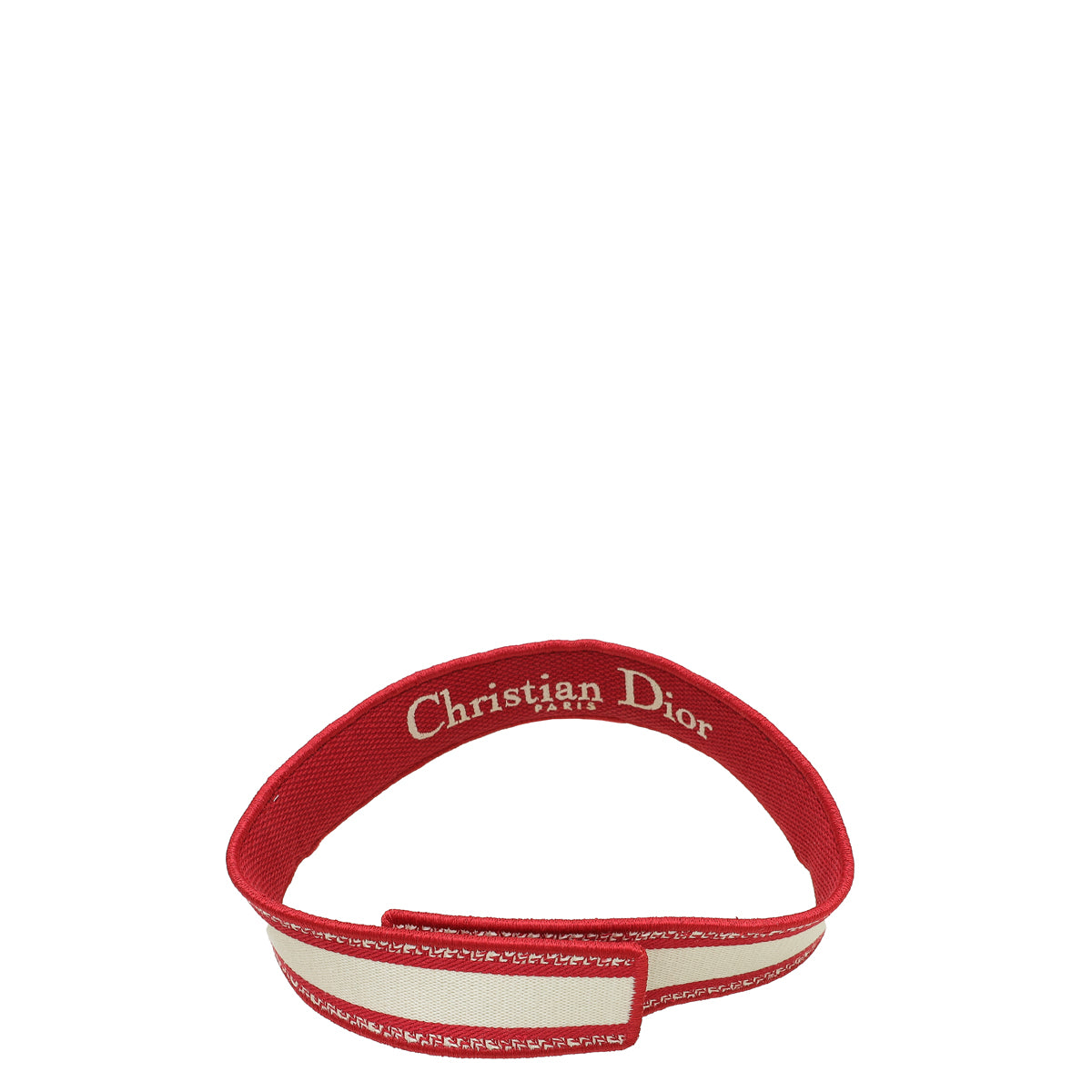 Christian Dior Red Toile De Jouy Embroidered Visor Hat-Christian Dior-THE CLOSET