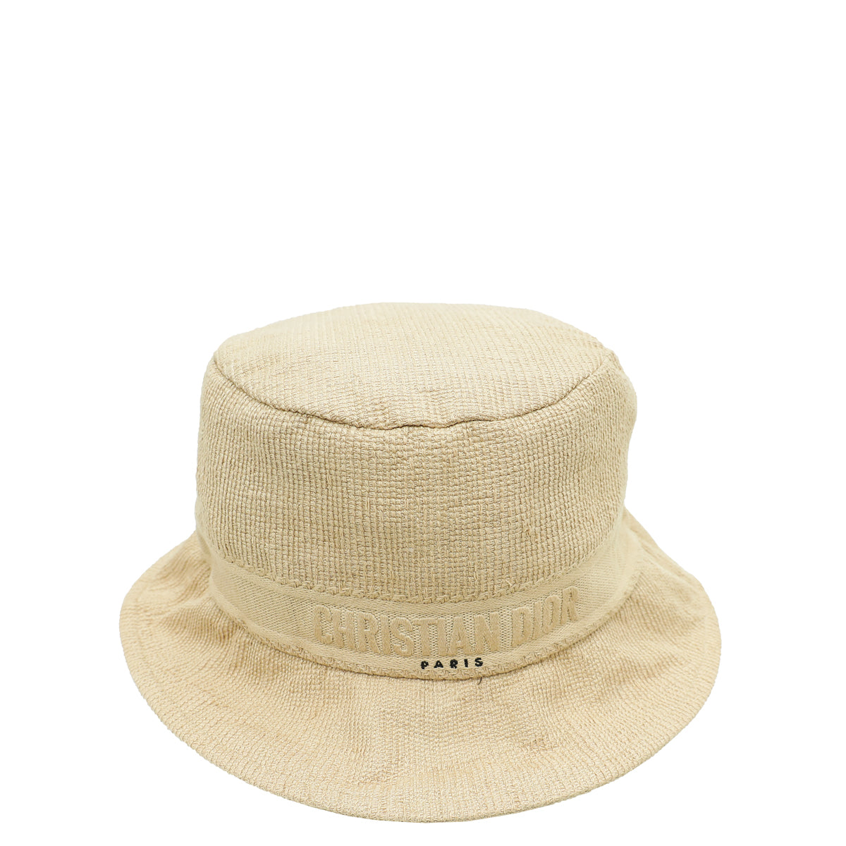 Christian Dior Beige Logo Embroidered Cotton Bucket Hat-Christian Dior-THE CLOSET