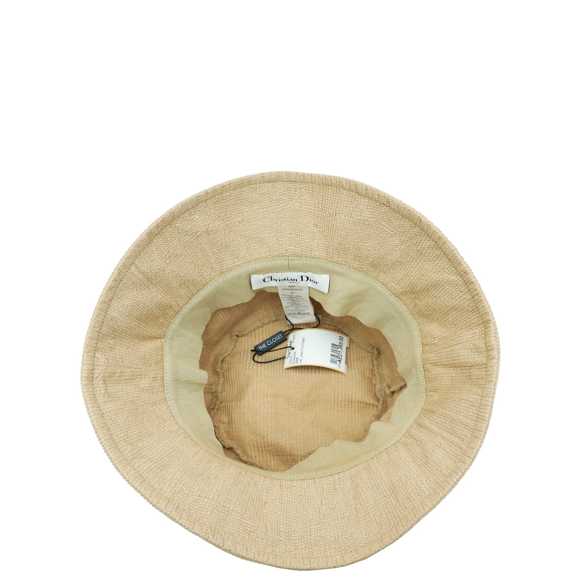 Christian Dior Beige Logo Embroidered Cotton Bucket Hat