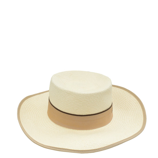 Christian Dior Cream Straw Diorodeo Bucket Hat