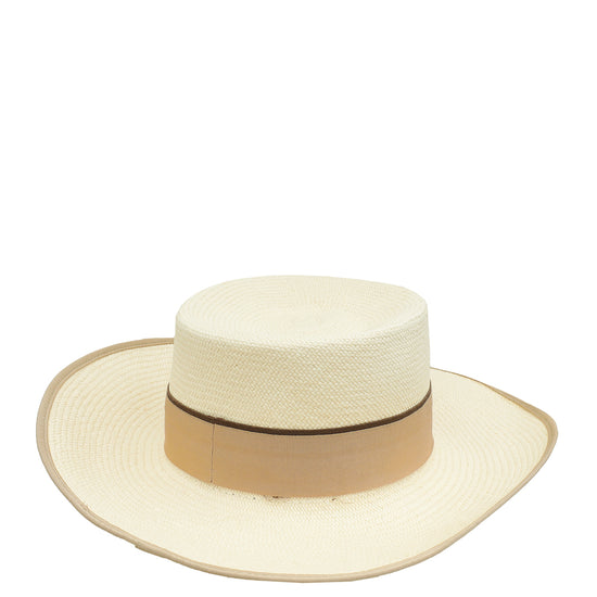 Christian Dior Cream Straw Diorodeo Bucket Hat