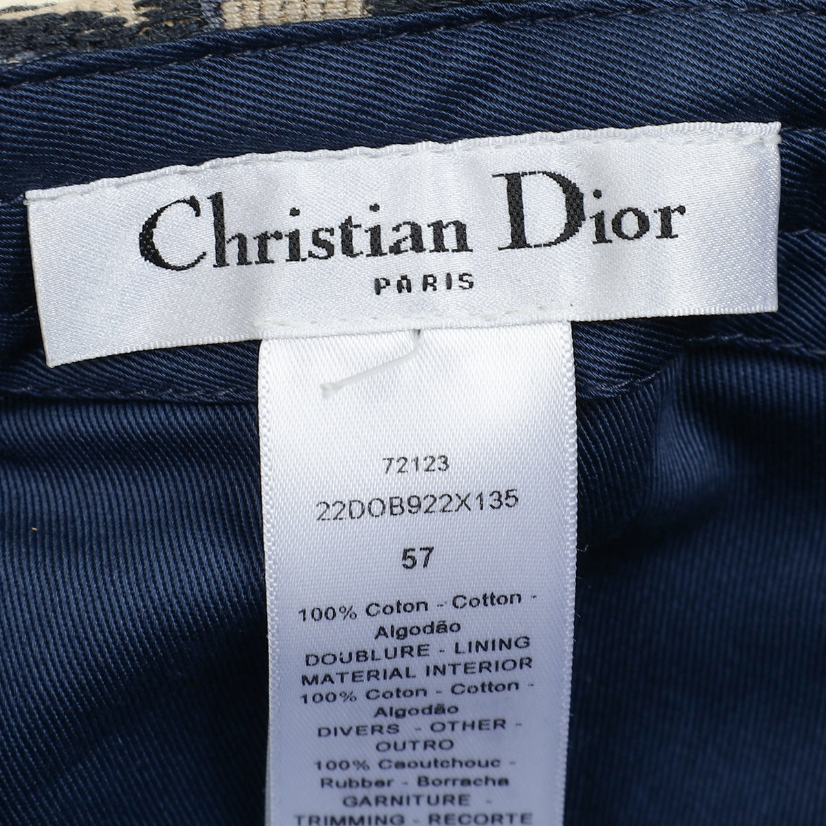 Christian Dior Navy Blue Oblique D-Player Cap