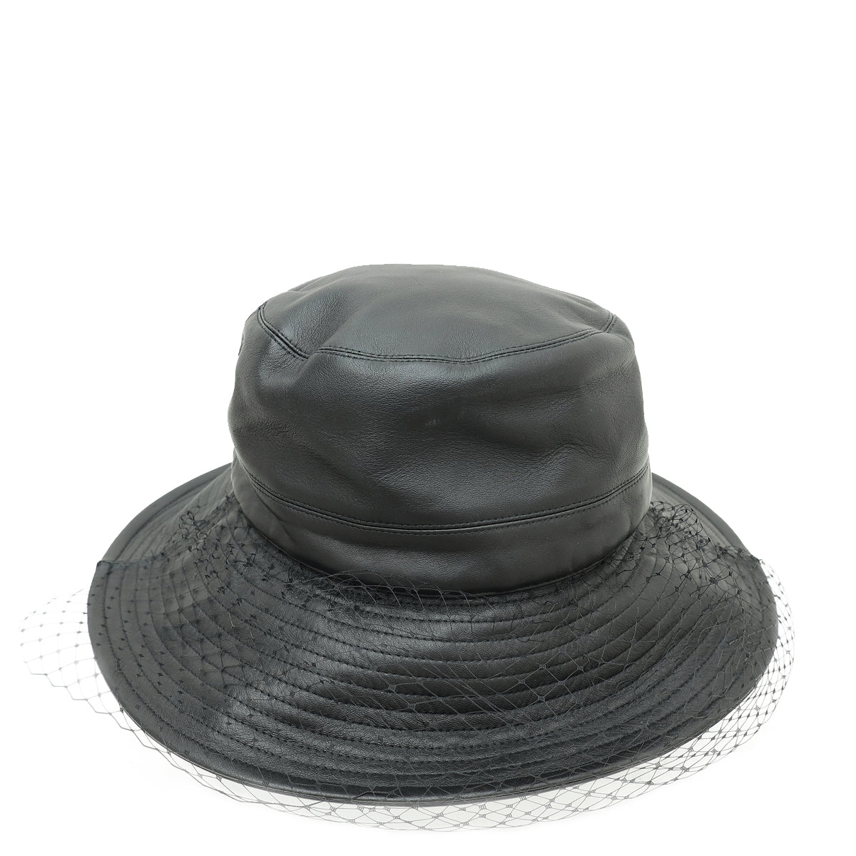 Christian Dior Black Teddy-D Bucket Hat with Veil