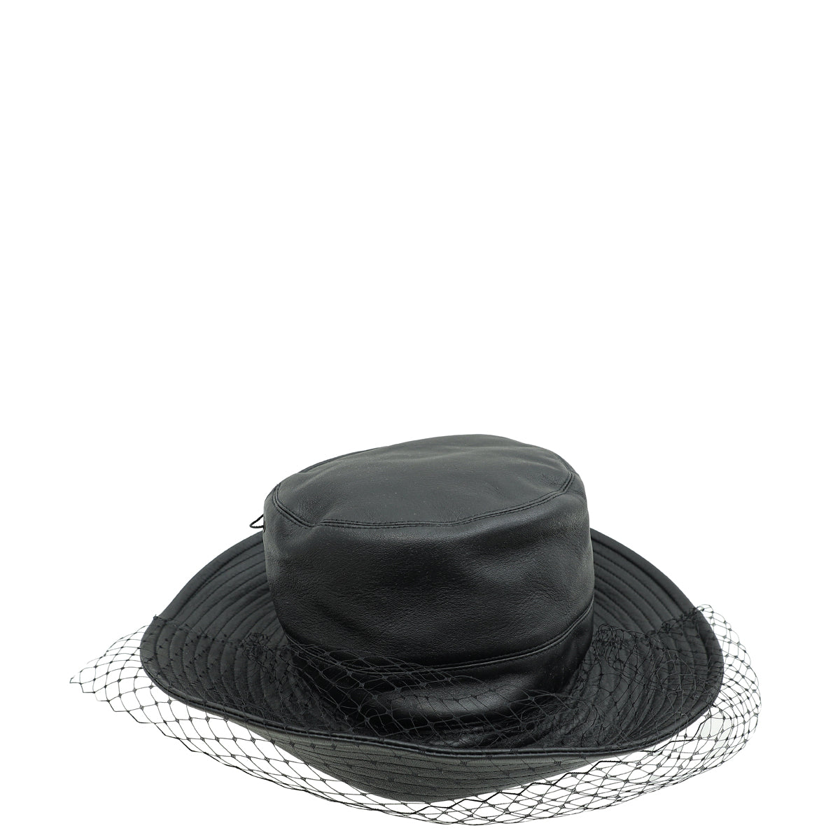 Christian Dior Black Teddy-D Bob Bucket Hat W/ Veil-Christian Dior-THE CLOSET