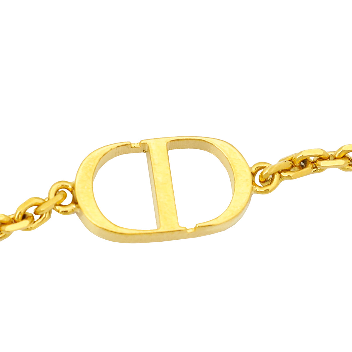 Christian Dior Gold Tone Petit CD Crystal Double Necklace-Christian Dior-THE CLOSET