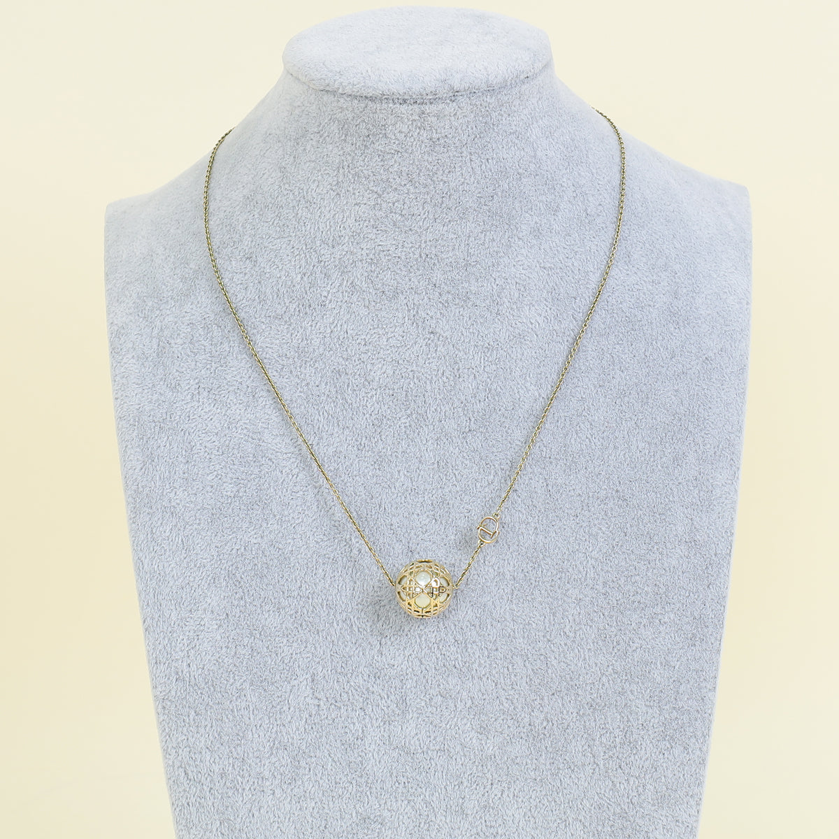 Christian Dior Gold Tribales Cannage Pendant Necklace