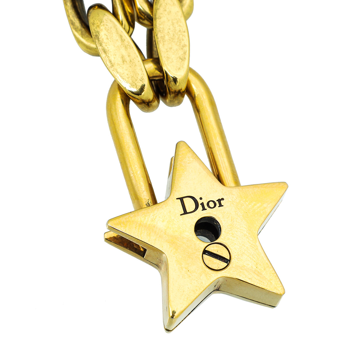 Christian Dior Vintage Gold Finish Lucky Locket Star Choker Necklace