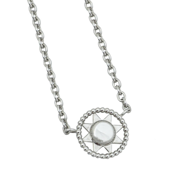 Christian Dior 18K Mother of Pearl & Diamond Rose Des Vents Pendant Necklace  - White, 18K White Gold Pendant Necklace, Necklaces - CHR361167