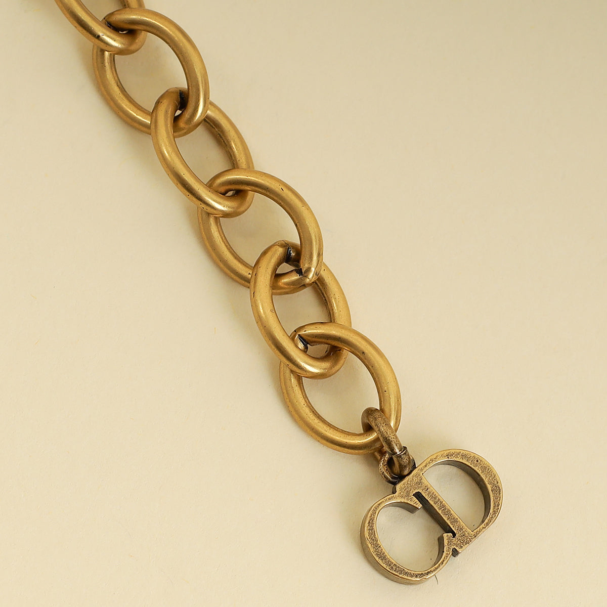 Christian Dior Gold Logo Choker Necklace-Christian Dior-THE CLOSET