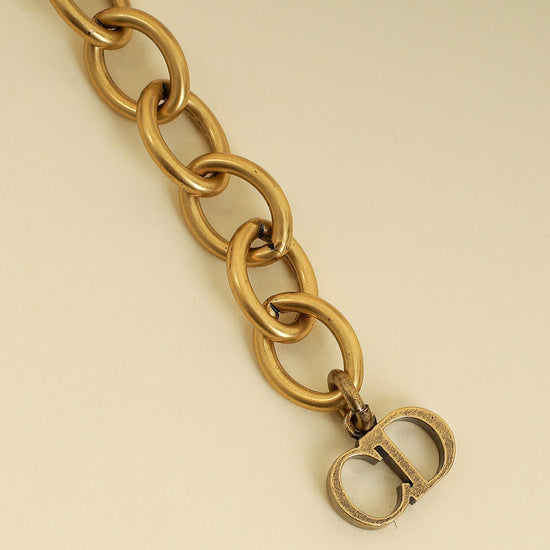 Christian Dior Gold Logo Choker Necklace-Christian Dior-THE CLOSET