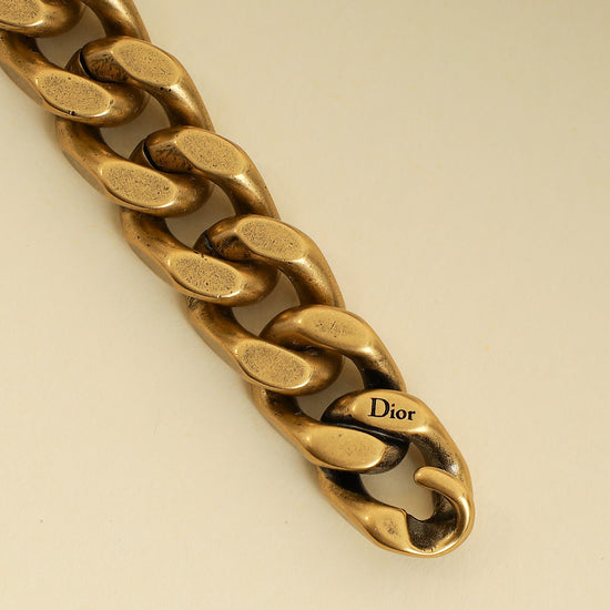 Christian Dior Gold Logo Choker Necklace-Christian Dior-THE CLOSET