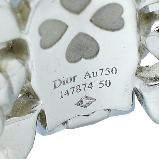 Christian Dior 18K White Gold Diamond Tete De Mort Skull Ring 50