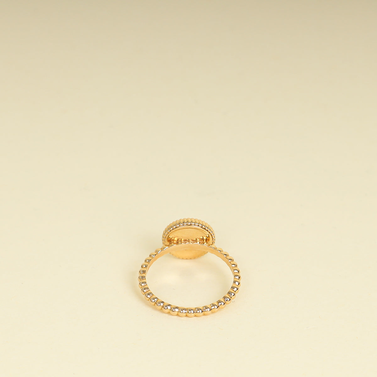 Christian Dior 18K Rose Gold Rose Diamond Onyx Des Vents Ring 50