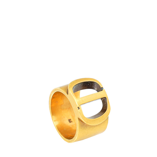 Christian Dior Antique Gold Montaigne 30 Medium Ring