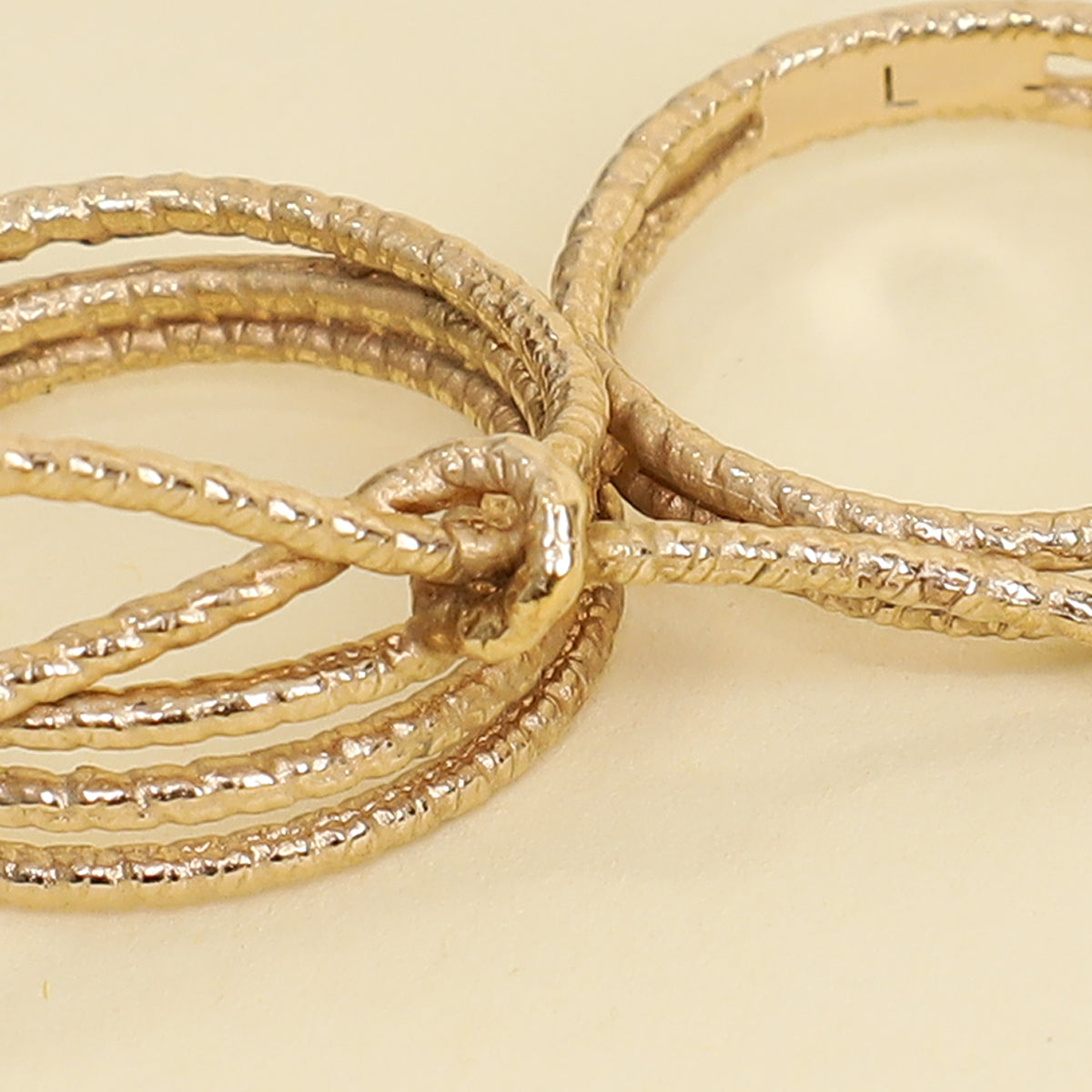 Christian Dior Rose Gold Double Finger Bow Cocktail Large Ring 55,56-Christian Dior-THE CLOSET