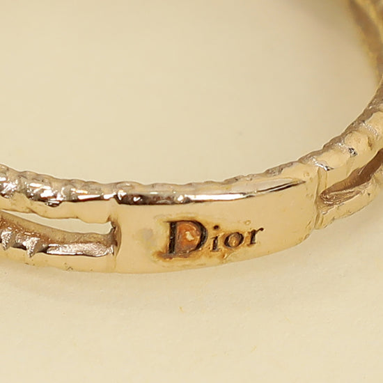 Christian Dior Rose Gold Double Finger Bow Cocktail Large Ring 55,56-Christian Dior-THE CLOSET