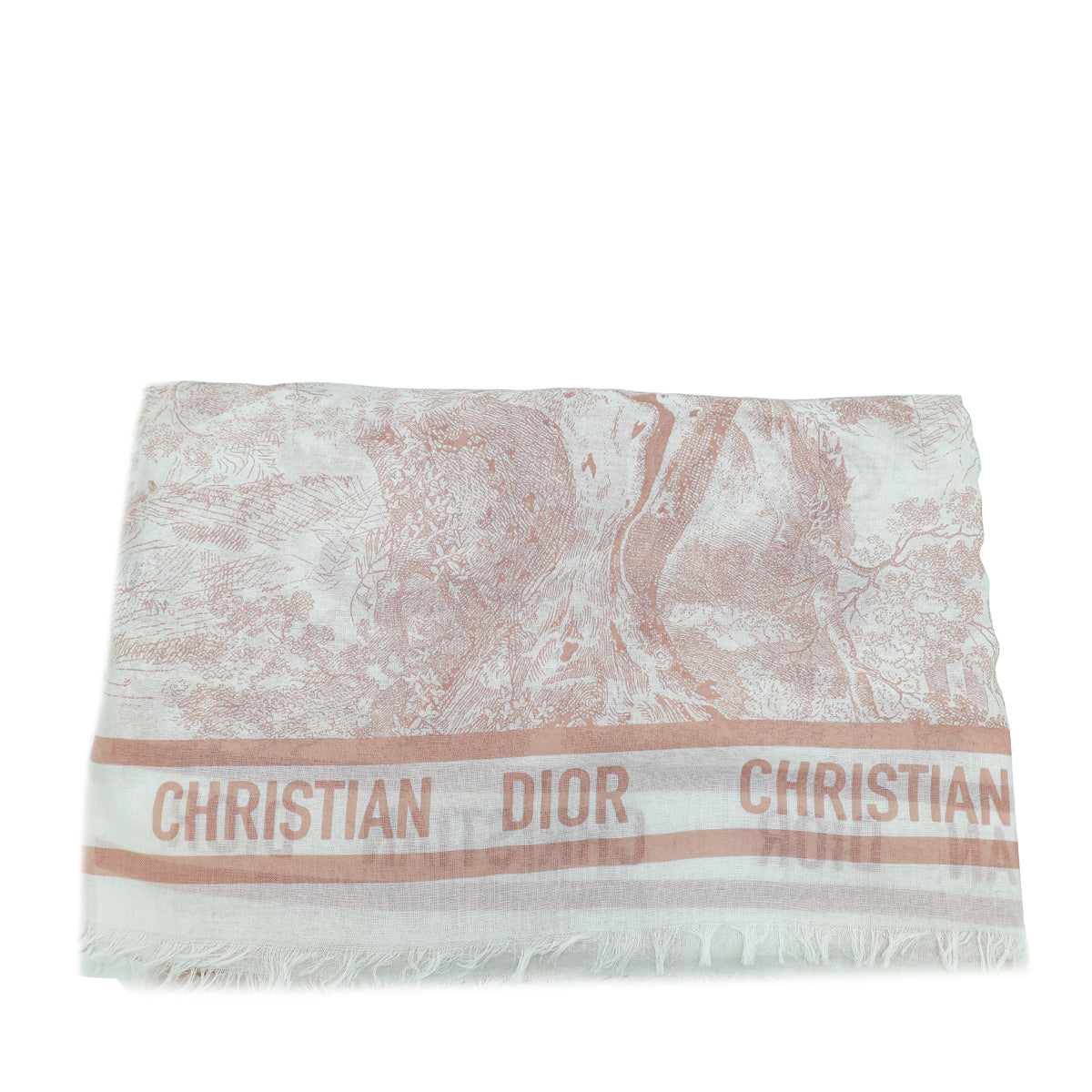 Christian Dior Pink Toile de Jouy Cotton Shawl-Christian Dior-THE CLOSET