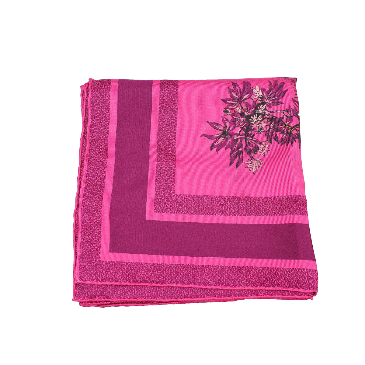 Christian Dior Dark Fuchsia Toile De Jouy Silk 90 Scarf-Christian Dior-THE CLOSET