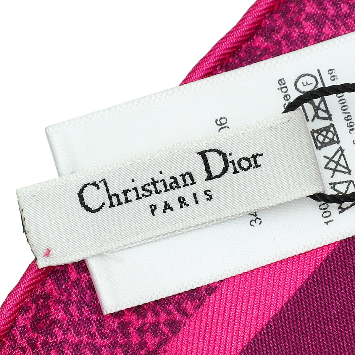 Christian Dior Dark Fuchsia Toile De Jouy Silk 90 Scarf