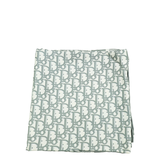 Christian Dior Bicolor Oblique Diortwin Square Silk 90 Scarf