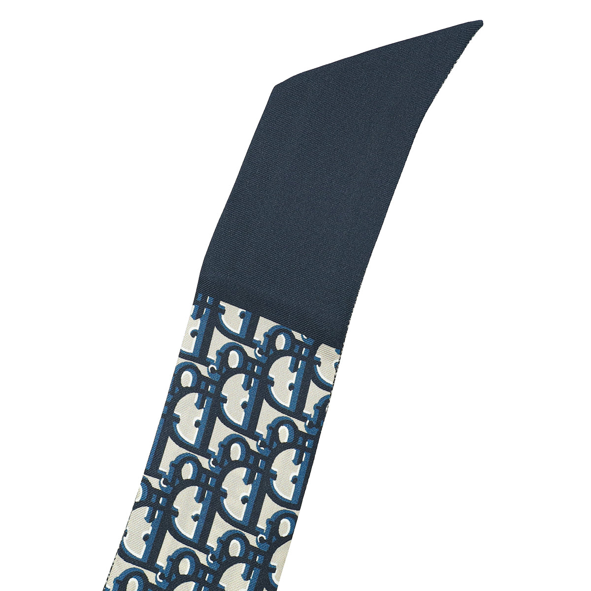 Christian Dior Navy Blue Oblique Mitzah Silk Twilly-Christian Dior-THE CLOSET