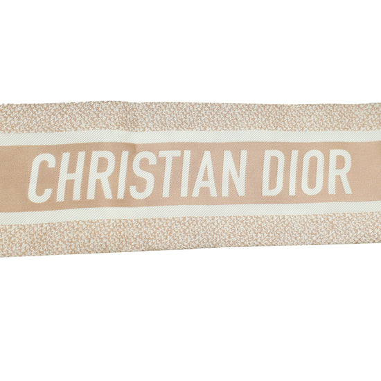 Christian Dior Rose Des Vents Oblique Mitzah Silk Twilly